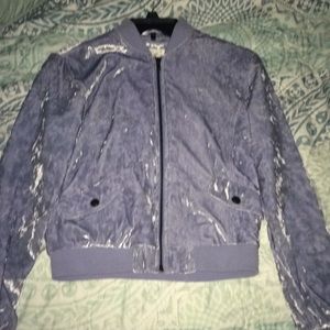 CLOUD CHASER Cropped blue velvet sweater